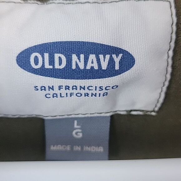 Old Navy Zip Up Cargo Jacket Green- Size Large - Picture 3 of 5
